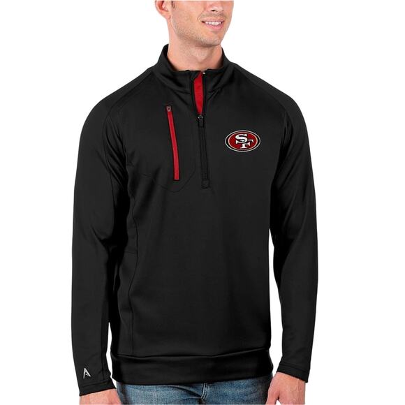 NFL Team Apparel Antigua San Francisco 49ers Quarter Zip Jacket, Medium, NWT - Picture 1 of 8